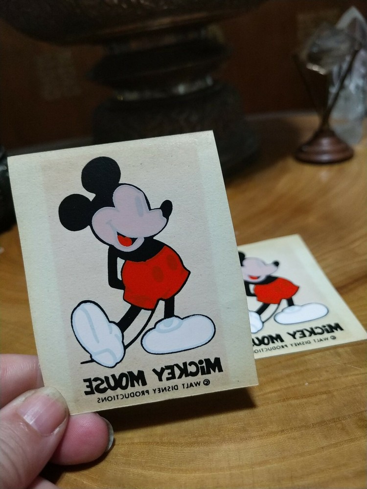 2 Vintage Mickey Mouse transfer Decals. Thermo-cal Roll Mark