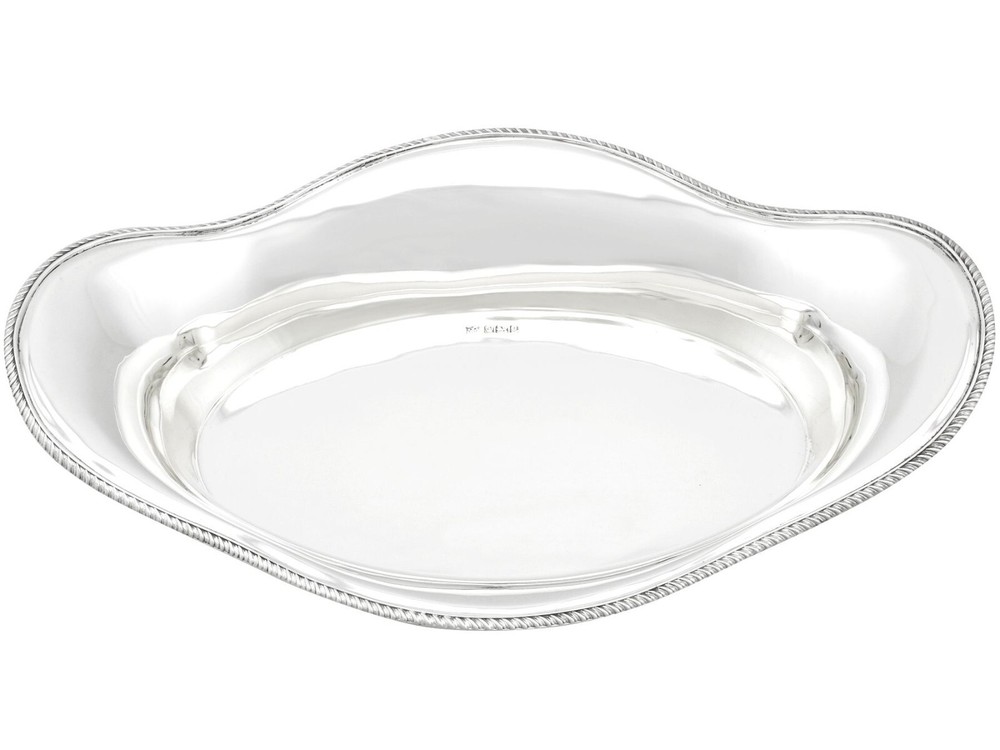 Antique Edwardian Sterling Silver Bread Dish