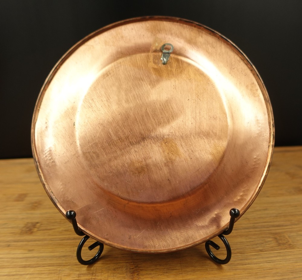 2 Decorative Etched Copper Wall Plates 7 3/8''