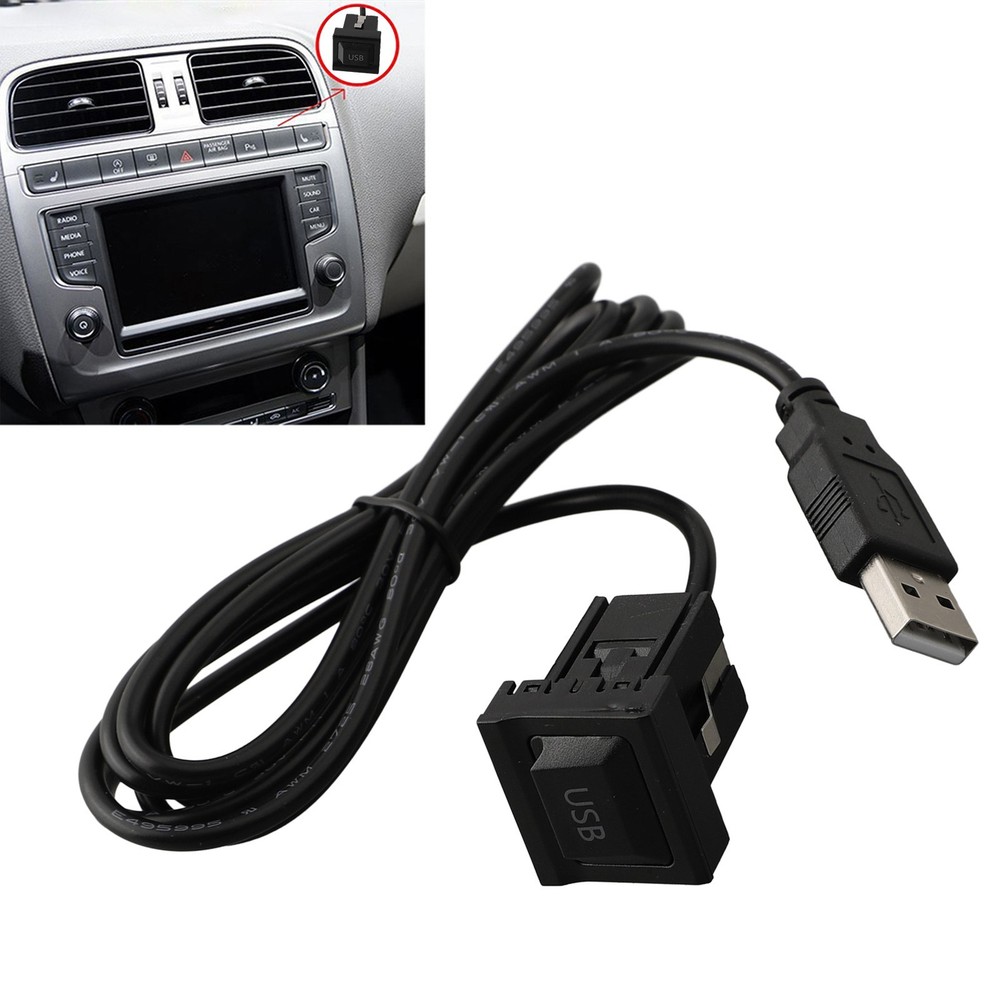 Dual USB Flush Mount Car Dash AUX and USB Port Panel for Easy Installation