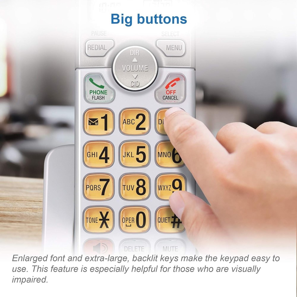 Long-Range Cordless Phone with Three Handsets and Secure Sound Technology