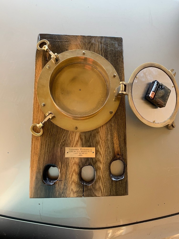 Solid Brass Ships Porthole Wall Clock Maritime ship's Nautical Decor Schooner