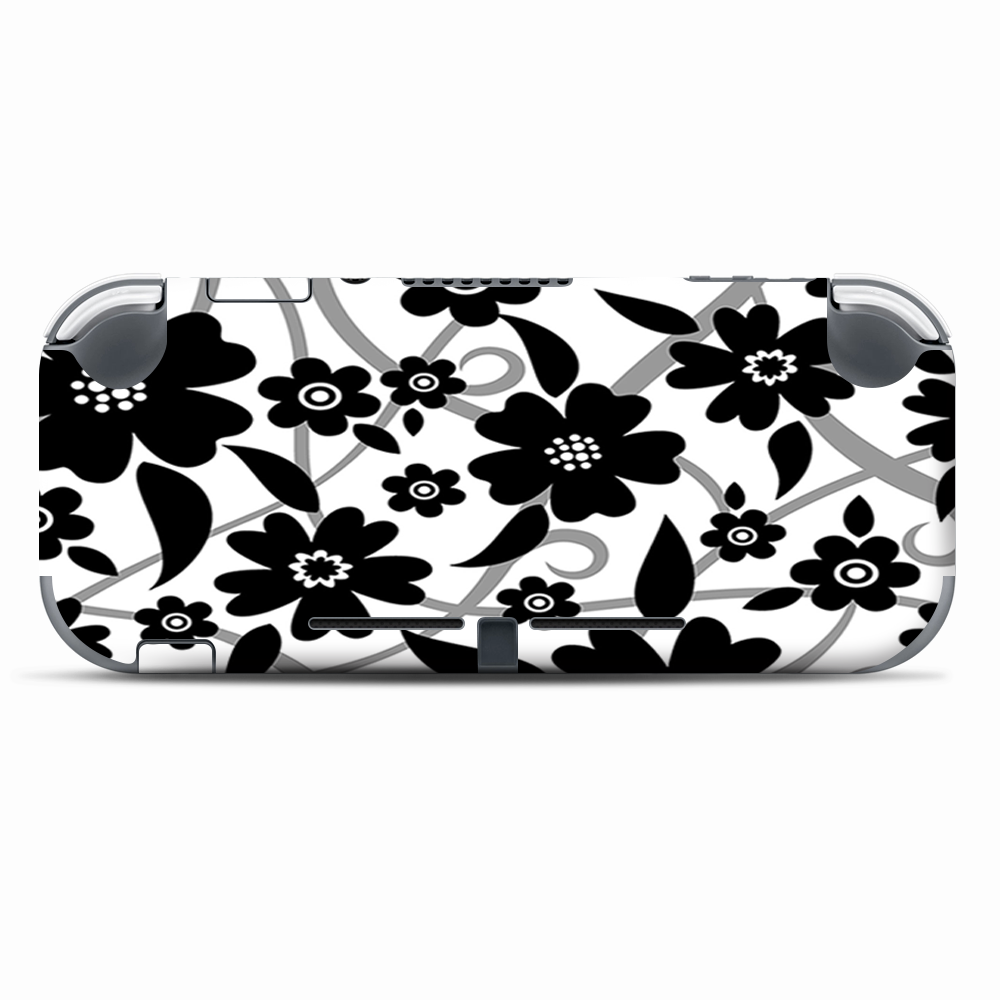 Skins Decals wrap for Nintendo Switch Lite - Black white Flower Print