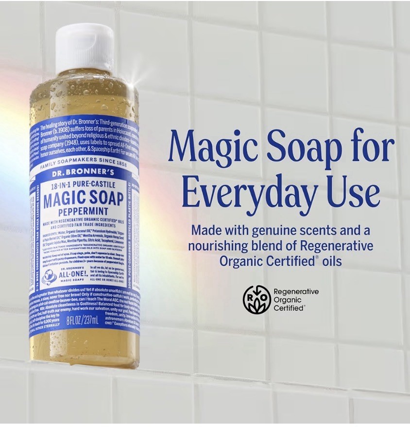 Dr. Bronner's Pure-Castile Magic Soap Peppermint 32.0 fl oz