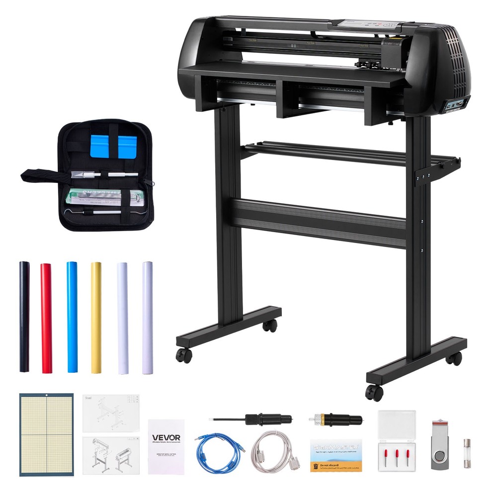 VEVOR Vinyl Cutter Machine Vinyl Plotter Printer Bundle 28 inch Max Feed Width