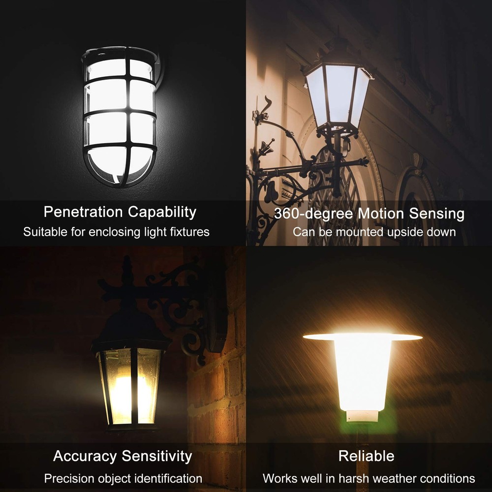 Radar Motion Sensor Light Bulb, 2 Pack A21 15W (100W Equivalent) 1500LM E26 D...