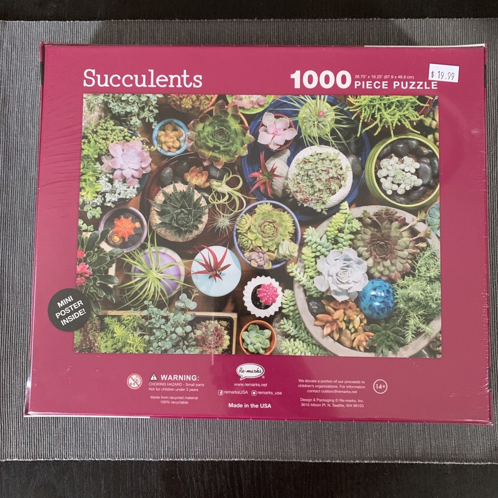 Re-Marks Succulents 1000 Pc Puzzle