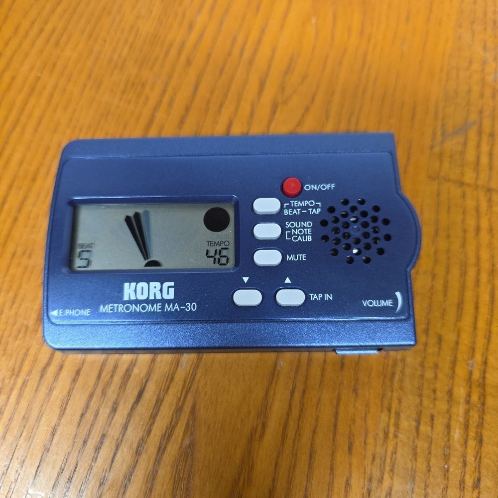 Korg MA-30 Compact Digital Pocket Metronome Blue - Tested - WORKING