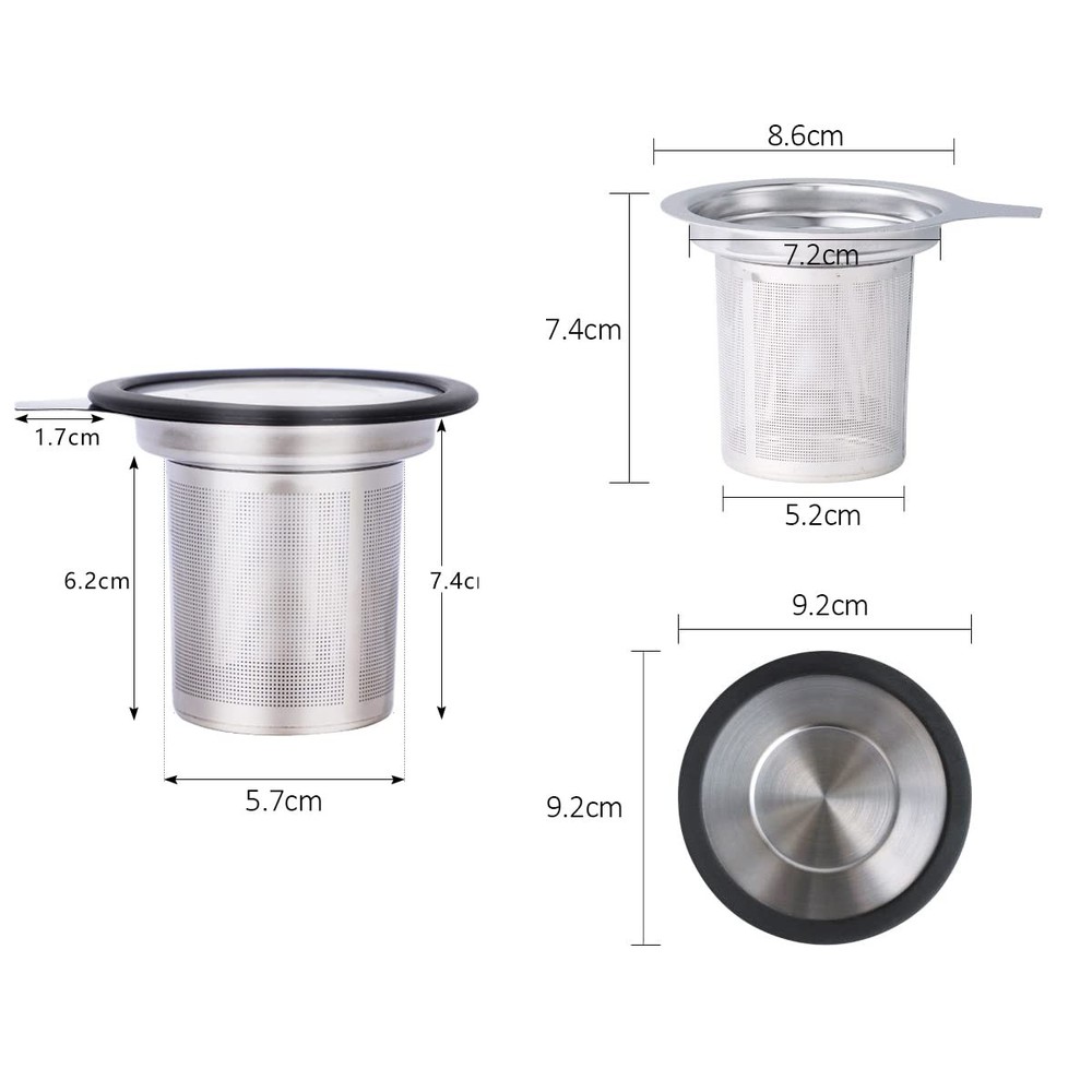 Tea Infuser, Extra Fine Mesh Tea Strainer with Silicone Lid, 304 Stainless St...