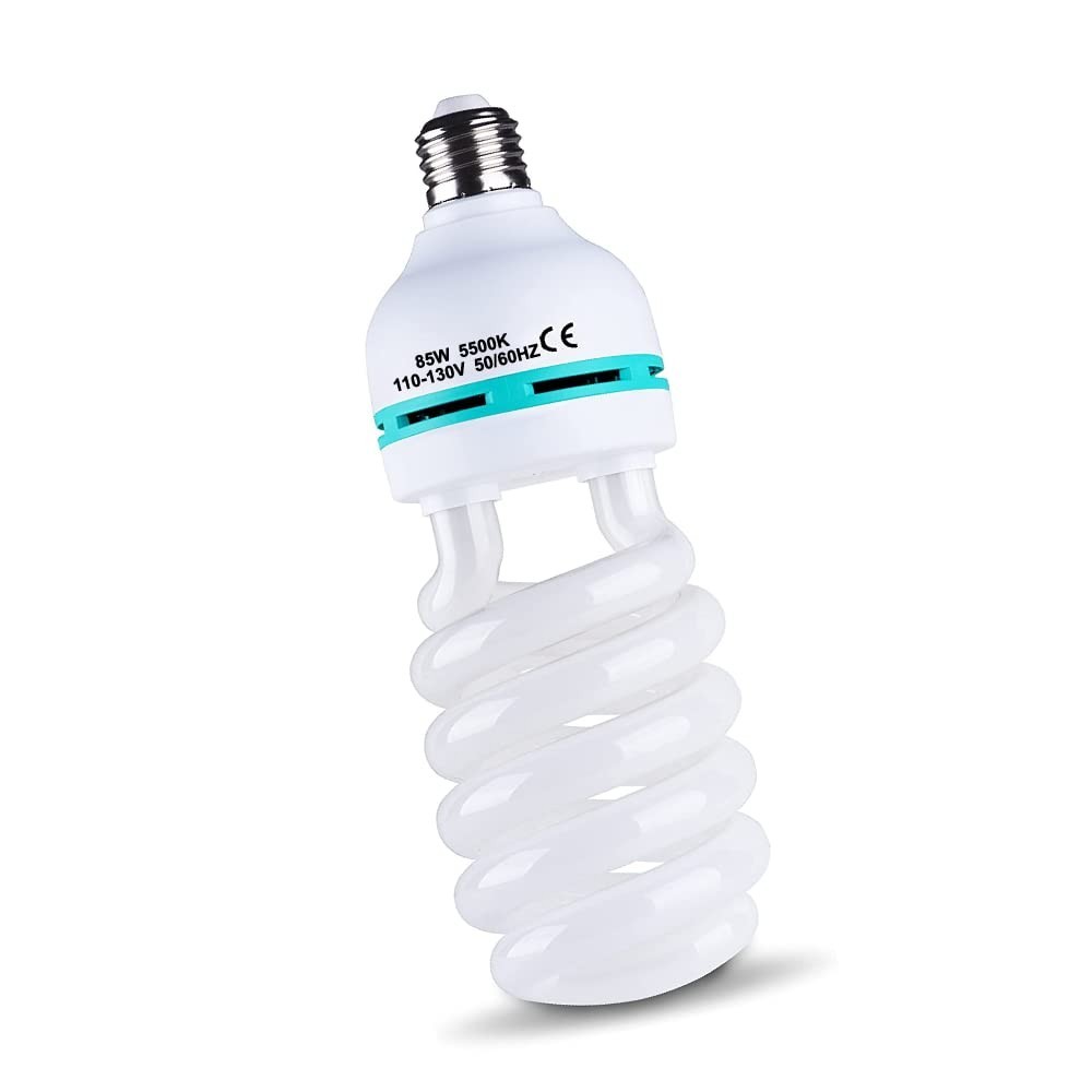 85W CFL Daylight Light Bulb 5500K Spiral Softbox Photography Kit E27/E26 Socket