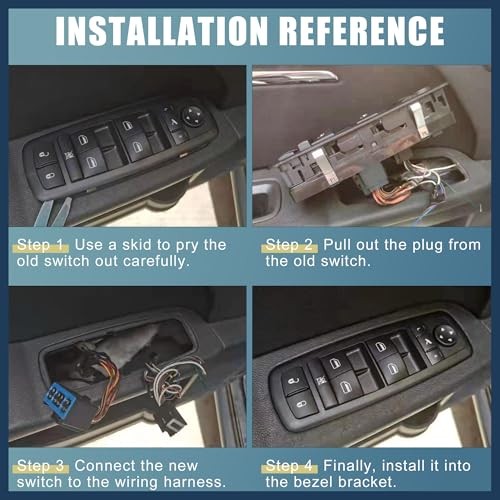 Power Window Switch, Front Left Driver Side Window Control Switch with Removal