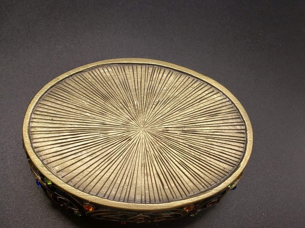 Oval Multi Color Trinket Jewelry Box with Lid