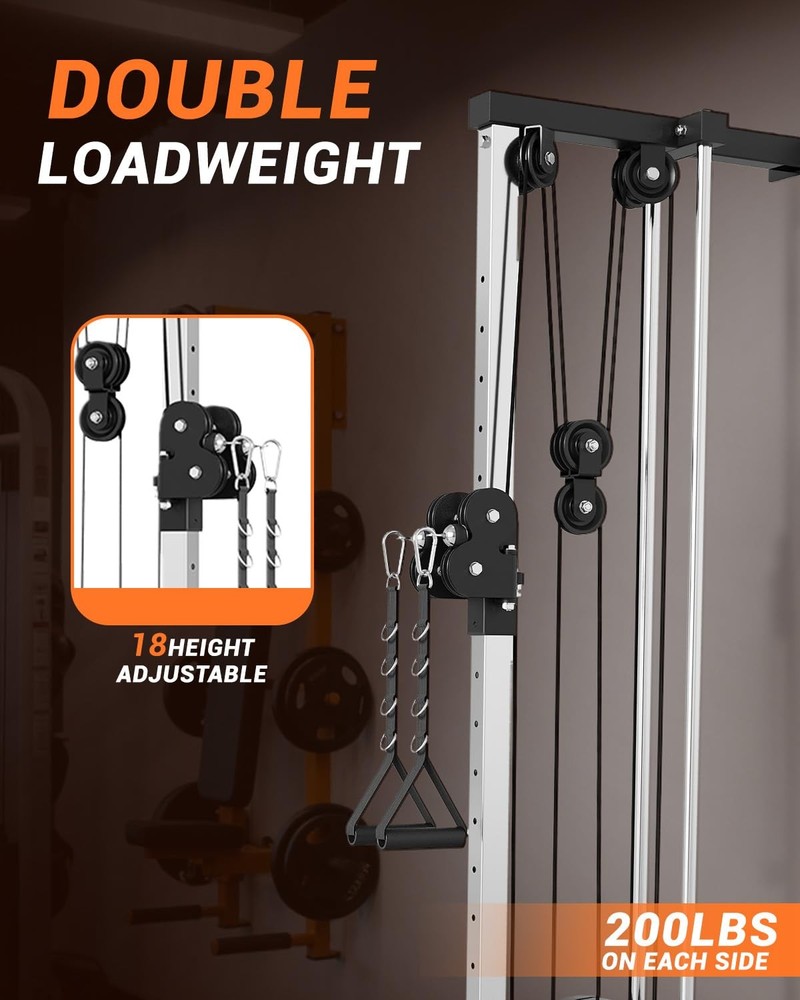 Wall Mount Cable Station, LAT Pulldown ,Cable Crossover Machine Workout Home Gym