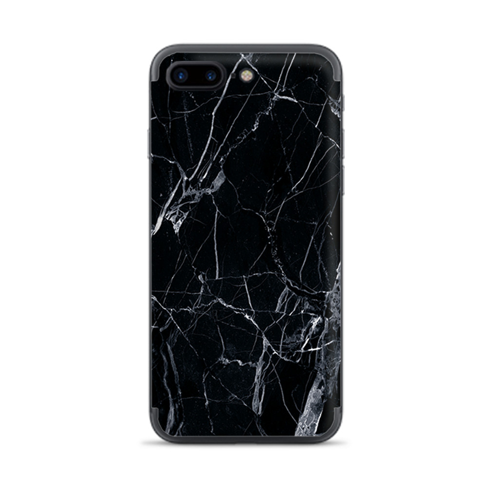 Apple iPhone 7 / 8 Plus Skins Decal Wrap Black Marble Granite White