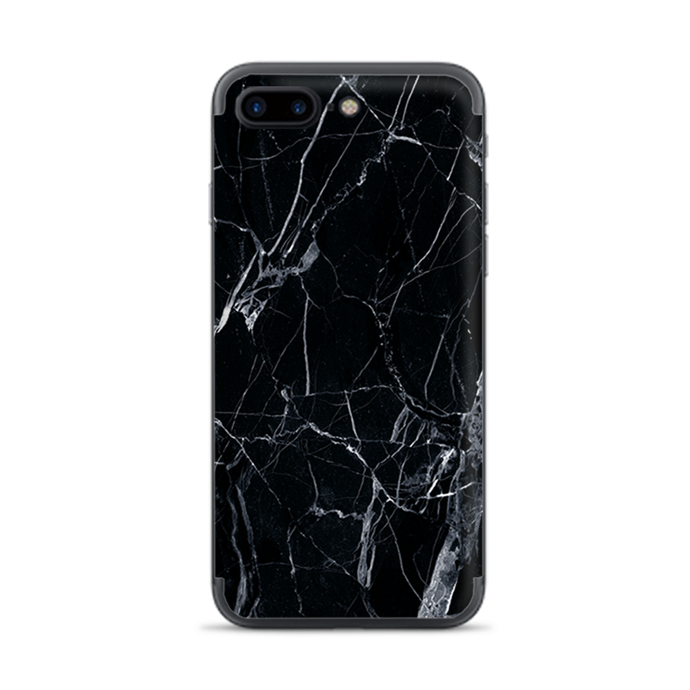 Apple iPhone 7 / 8 Plus Skins Decal Wrap Black Marble Granite White