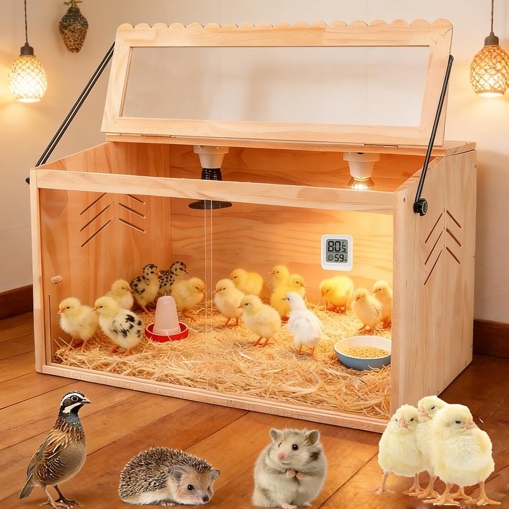 Chick Brooder Box, Brooder Box for Chicks, Pine,Quail Cage, Duck Brooder, Quail