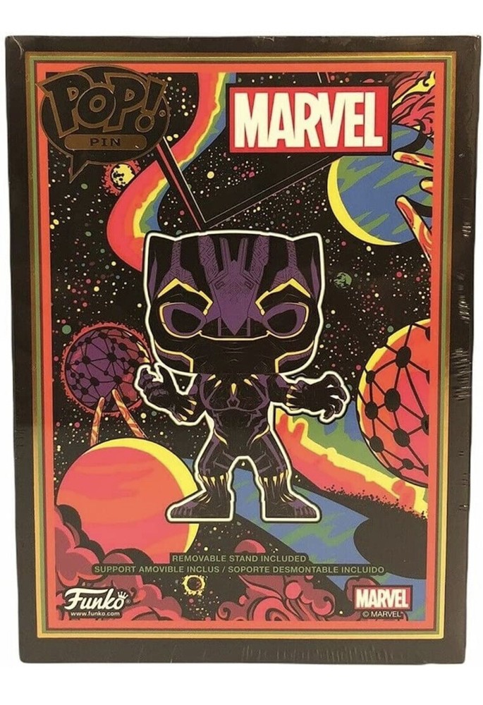 Funko Pop Pin Black Panther Marvel BlackLight Package Target Exclusive SE