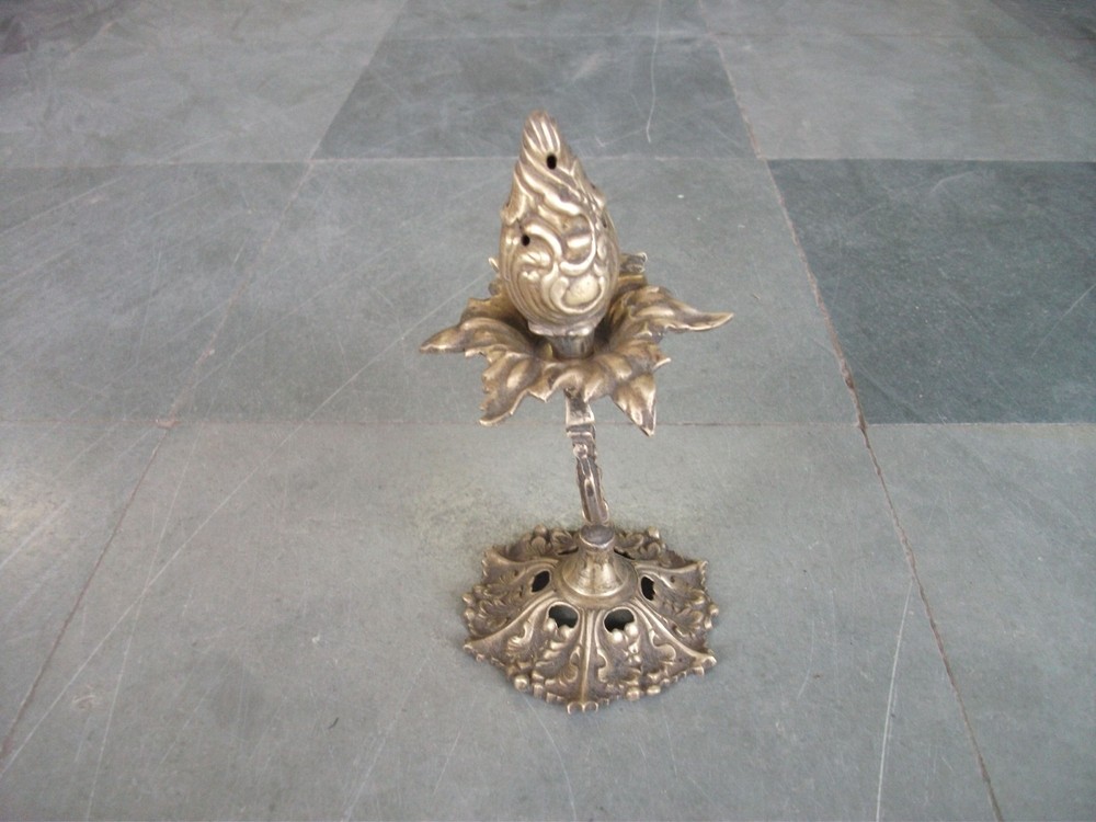 Vintage Brass Handcrafted Solid Unique Shape Engraved Dhoop Stand