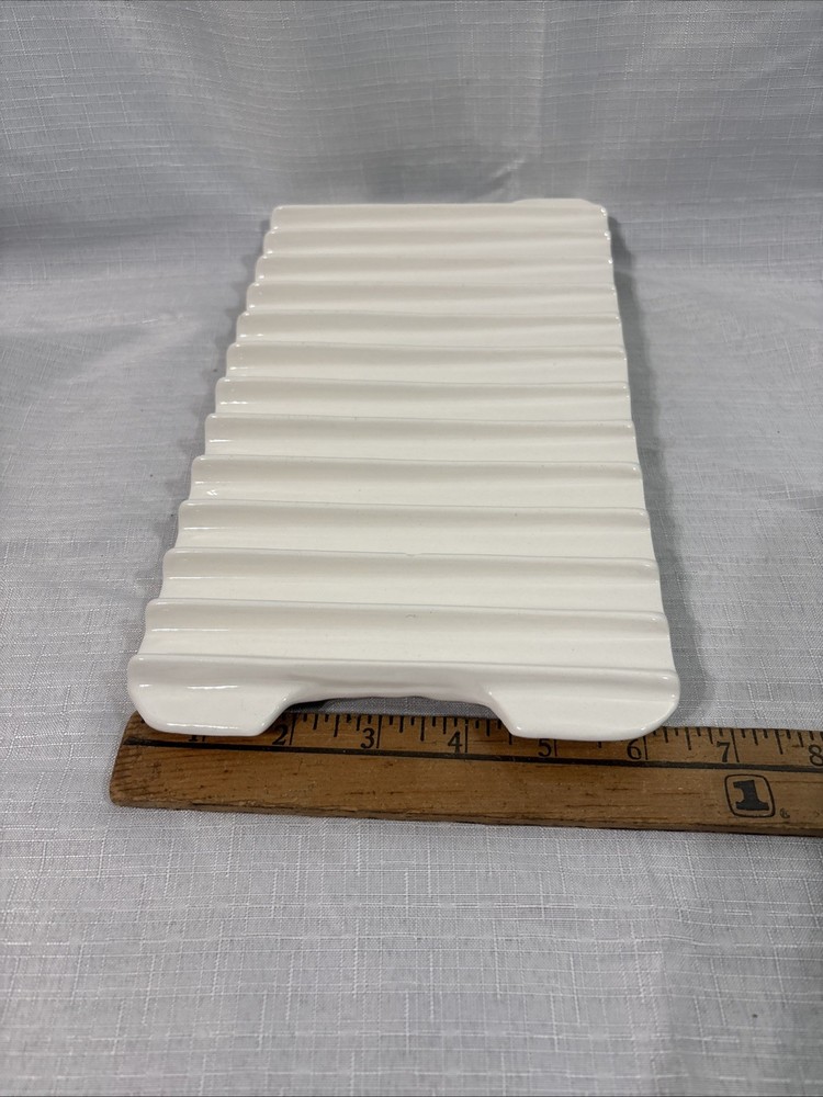 SEARS Microwave Roast Rack Bacon Model 5389 USA Ceramic white