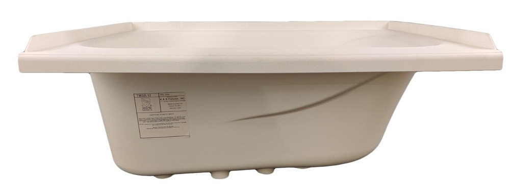 RV Bath Tub 32" x 24" White Left Drain Trailer Camper Wash Bath Room Shower