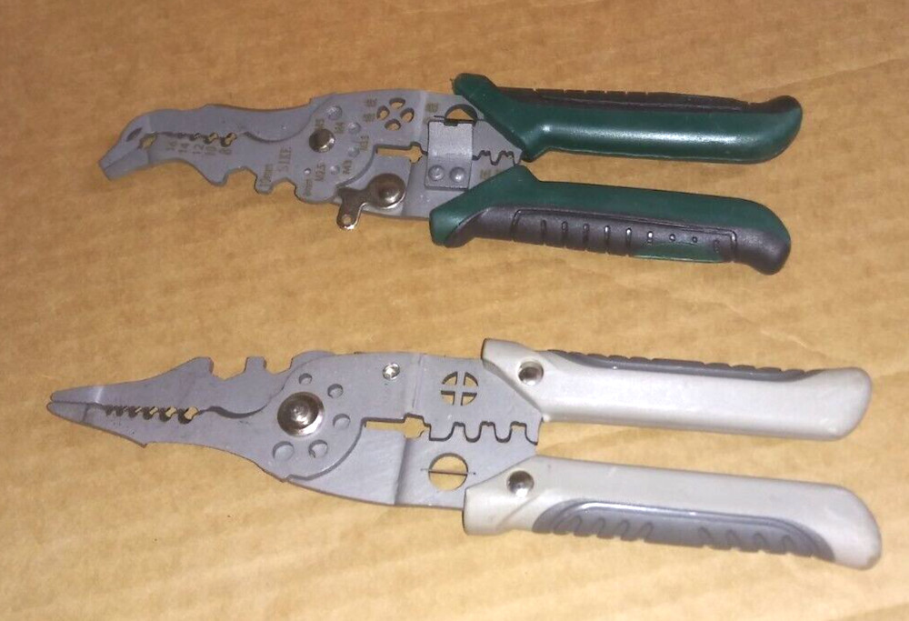 LOT OF 2 Multi-function Wire Strippers Electrical, 9-in-1 Wire Cutter