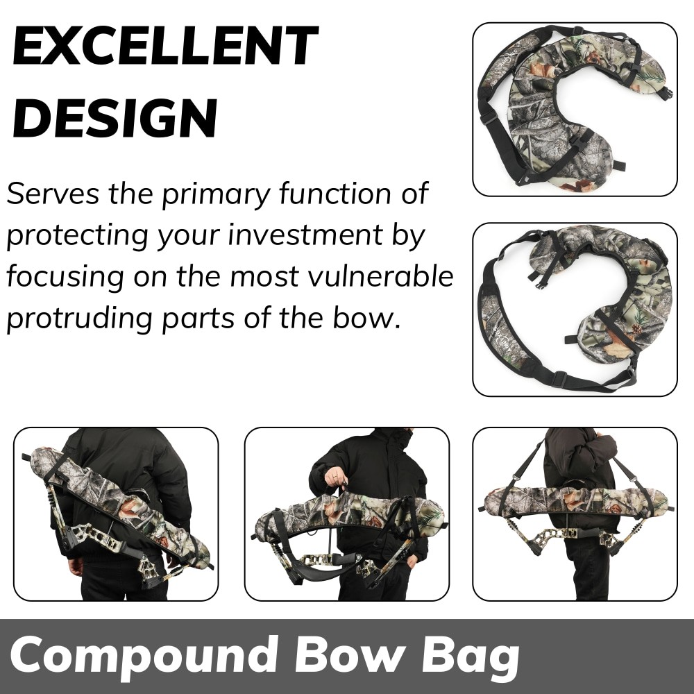 Camo Compound Bow Bag Shoulder Backpack Portable Archery Hunting Shooting Target