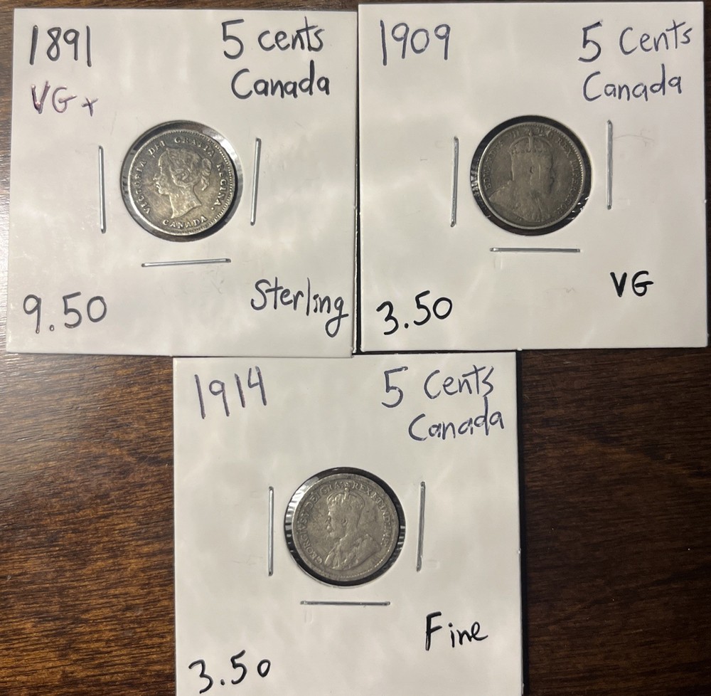 Canada 5 Cent Type Lot
