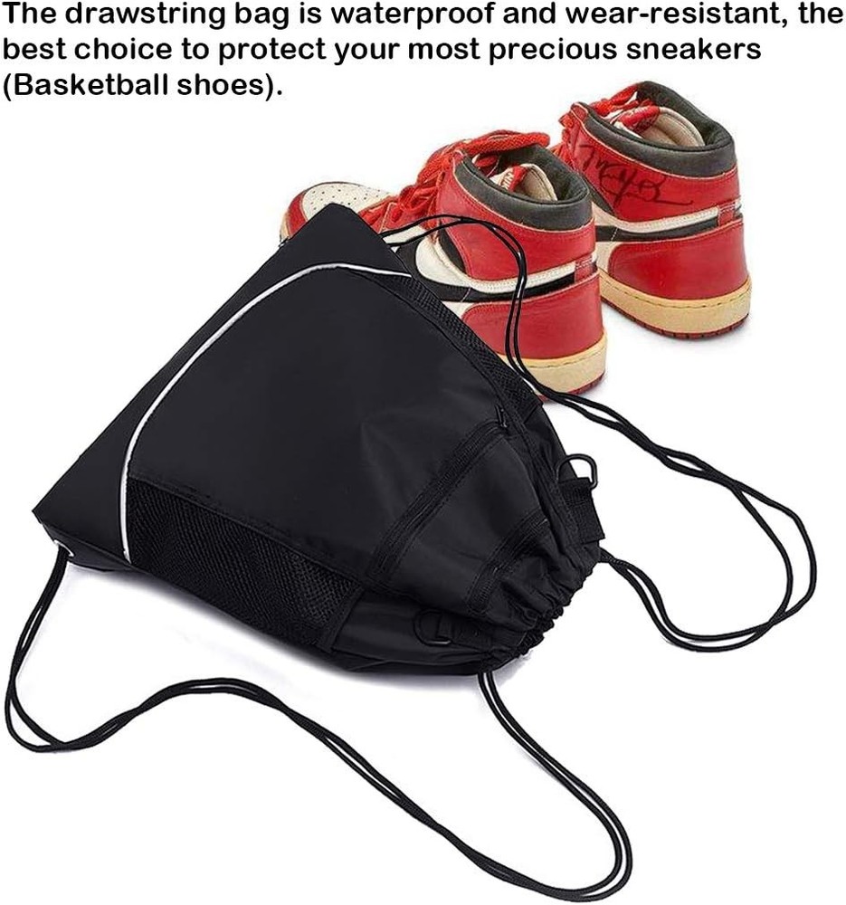 STAY GENT Drawstring Basketball Backpack for Boys, Foldable one size, Black