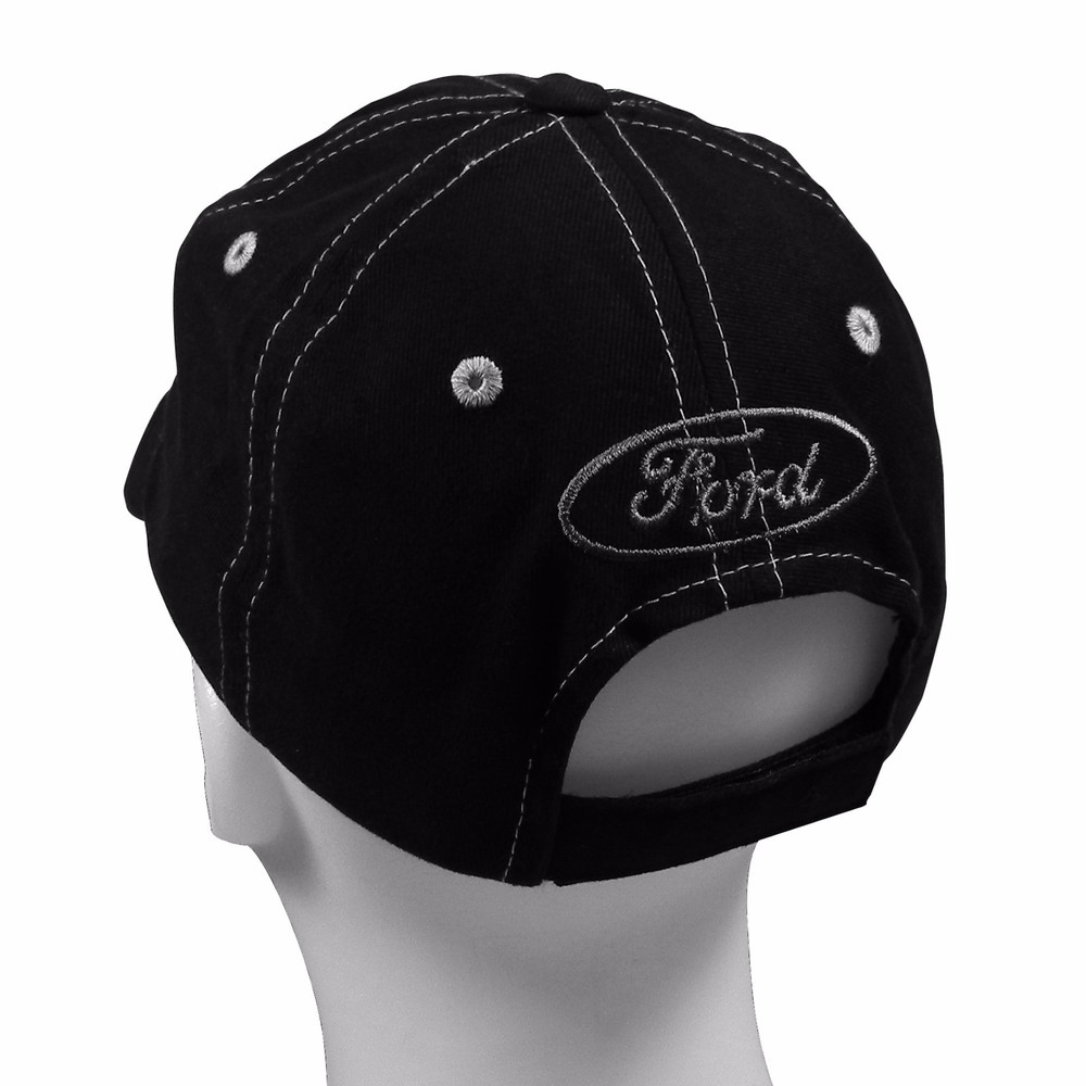 Ford Mustang Running Pony Black Baseball Cap