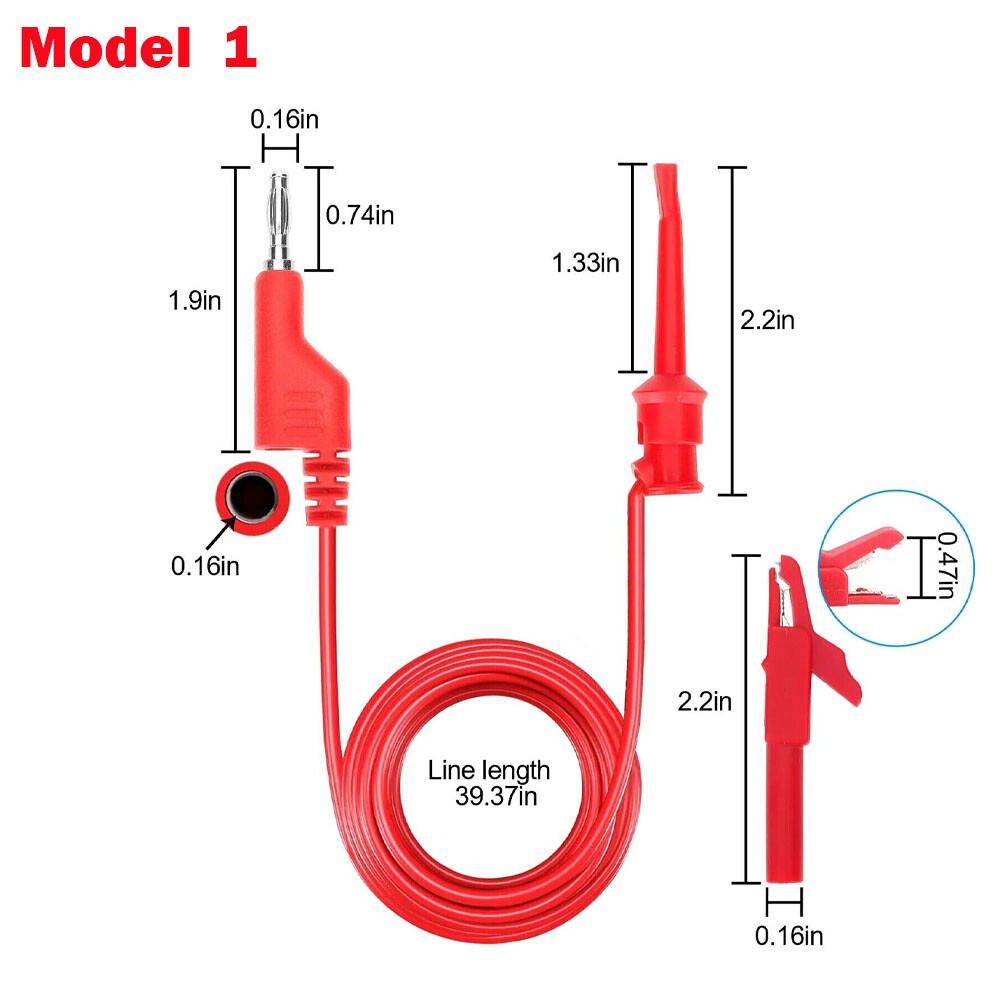 4mm 3.3FT Stackable Banana Plug Test Lead Wire Cable Alligator Clip NEW
