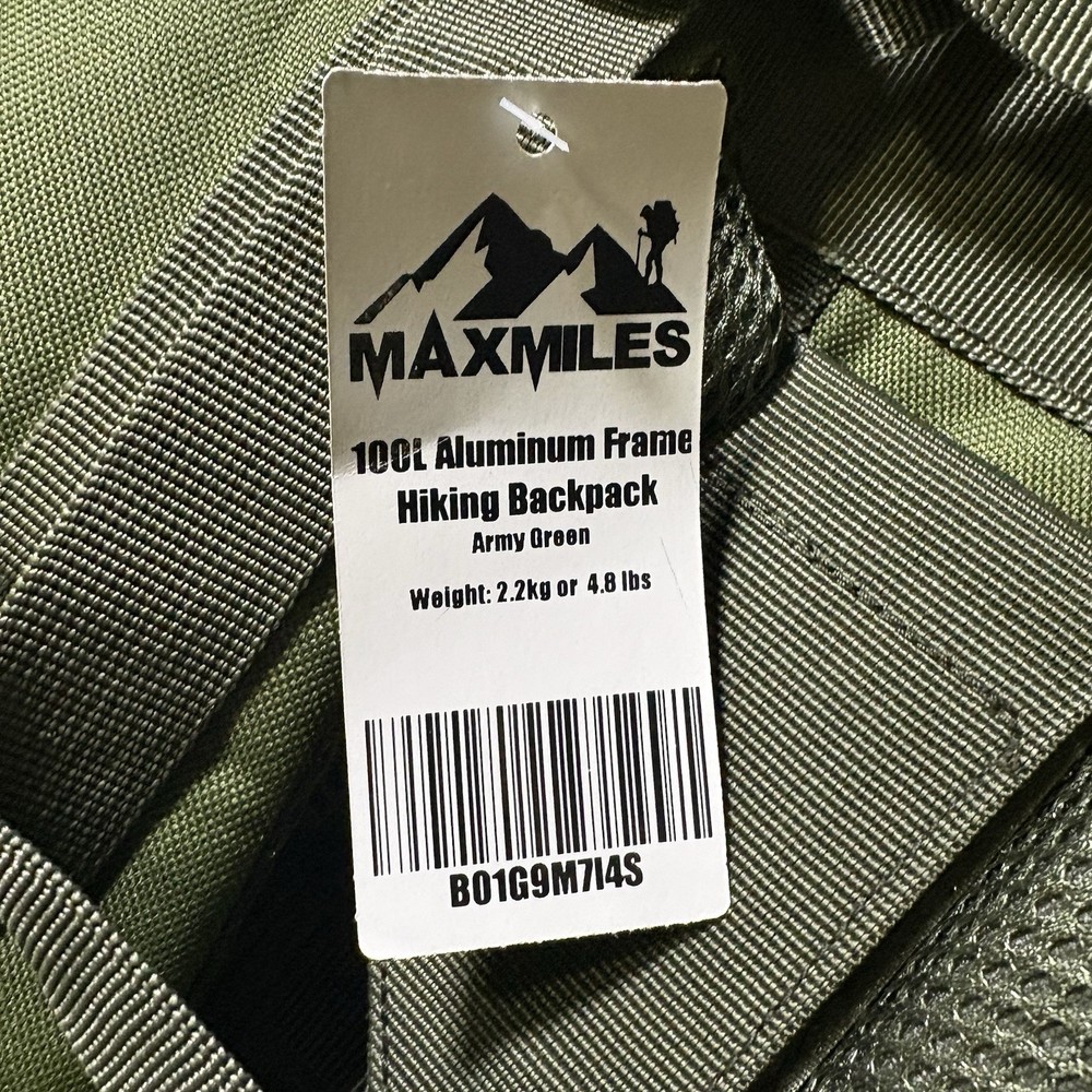 Maxmiles Hiking Backpack 100L Army Green
