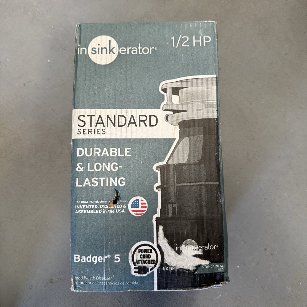 InSinkerator Standard Series Badger5 Garbage Disposal-1/2 HP NEW SEALED