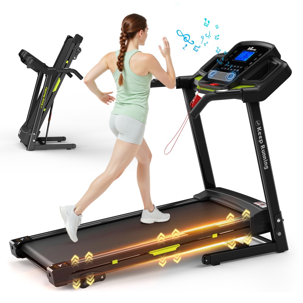 Folding Treadmill with Incline, 12 Programs, 3.5HP Motor, 330LBS Capacity
