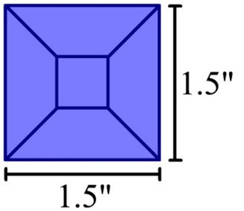 Colored Bevels - 1.5x1.5 Bevels - BLUE - (5)