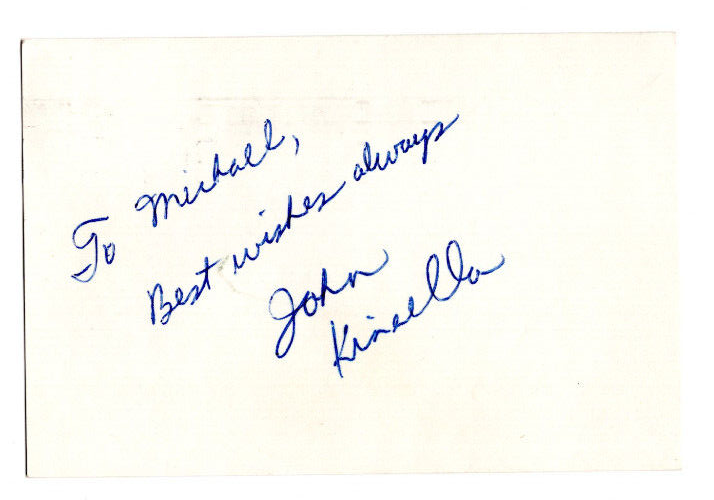 John Kinsella Signed Card 1971 /Autographed Irish Classical Composer