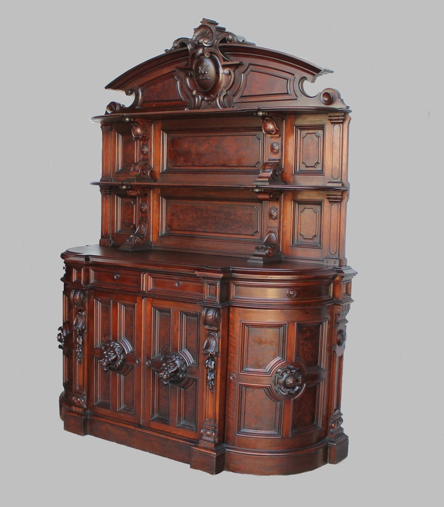 American Victorian Walnut Huntboard Sideboard Buffet - original finish