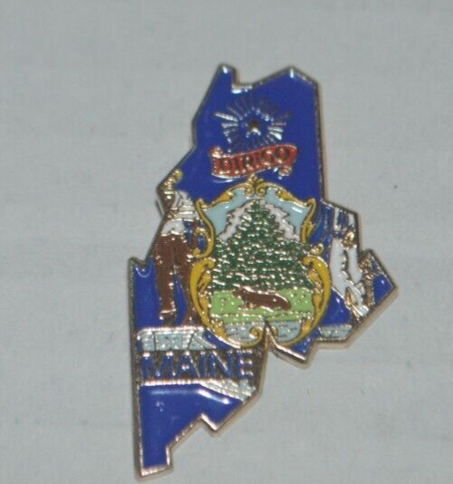 Dirigo Maine State-Shaped Souvenir Lapel Pin