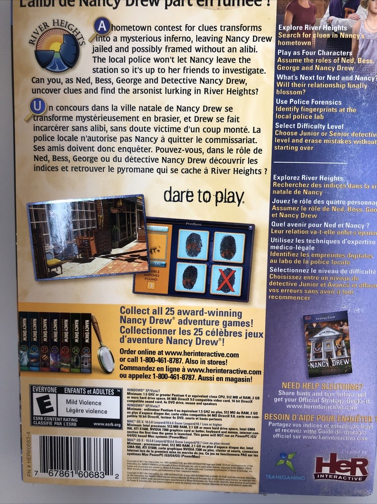 Nancy Drew: Alibi in Ashes PC Game (Windows/Mac DVD-Rom 2011) Special 25th Ed.