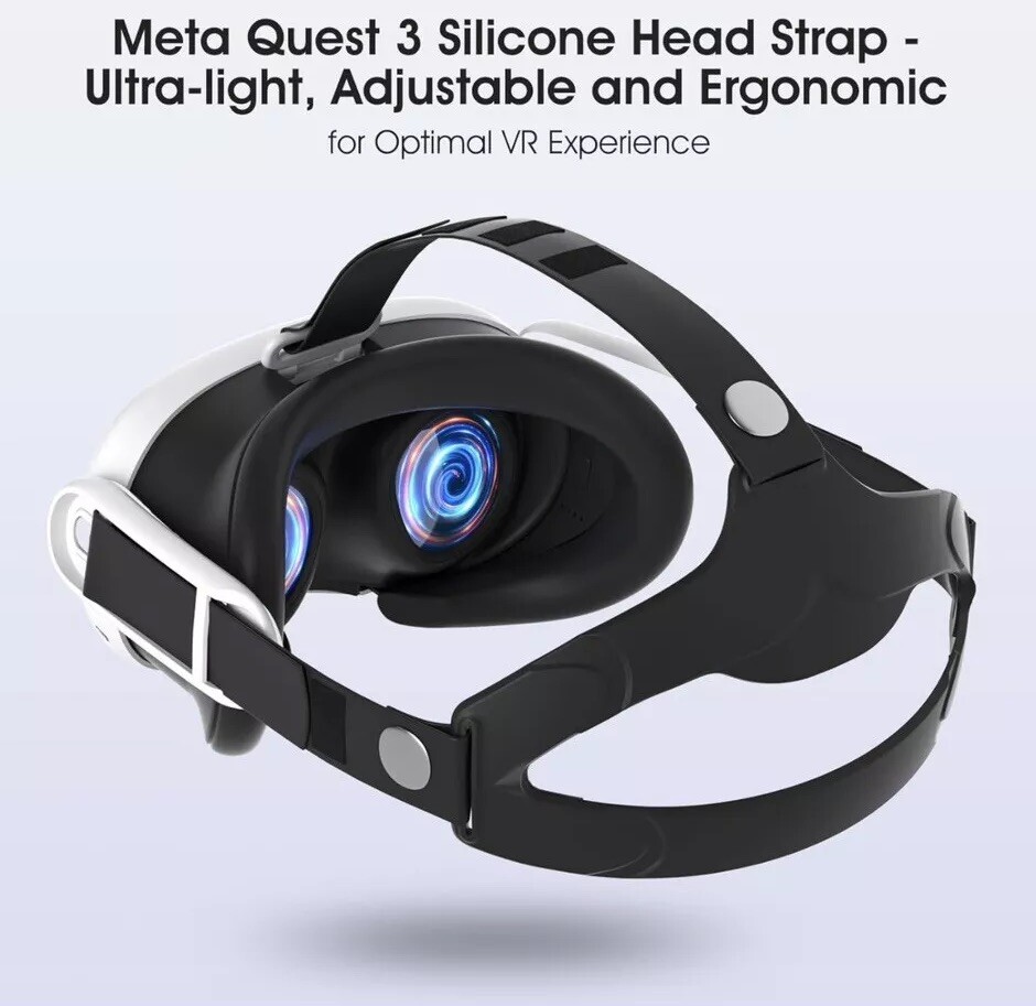 Replacement Adjustable VR Glasses Holder, Head Strap Compatible for Meta Quest 3