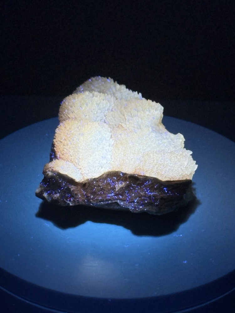 RADIANT Fluorescent & Phosphorescent Orange Calcite Crystal Cluster - Morocco