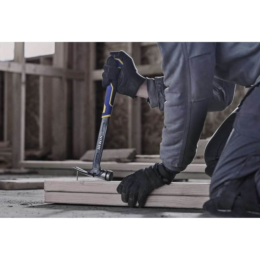 19 Oz Solid Steel Mason Framing Hammer Magnetic Nail Start Light Rubber Handle