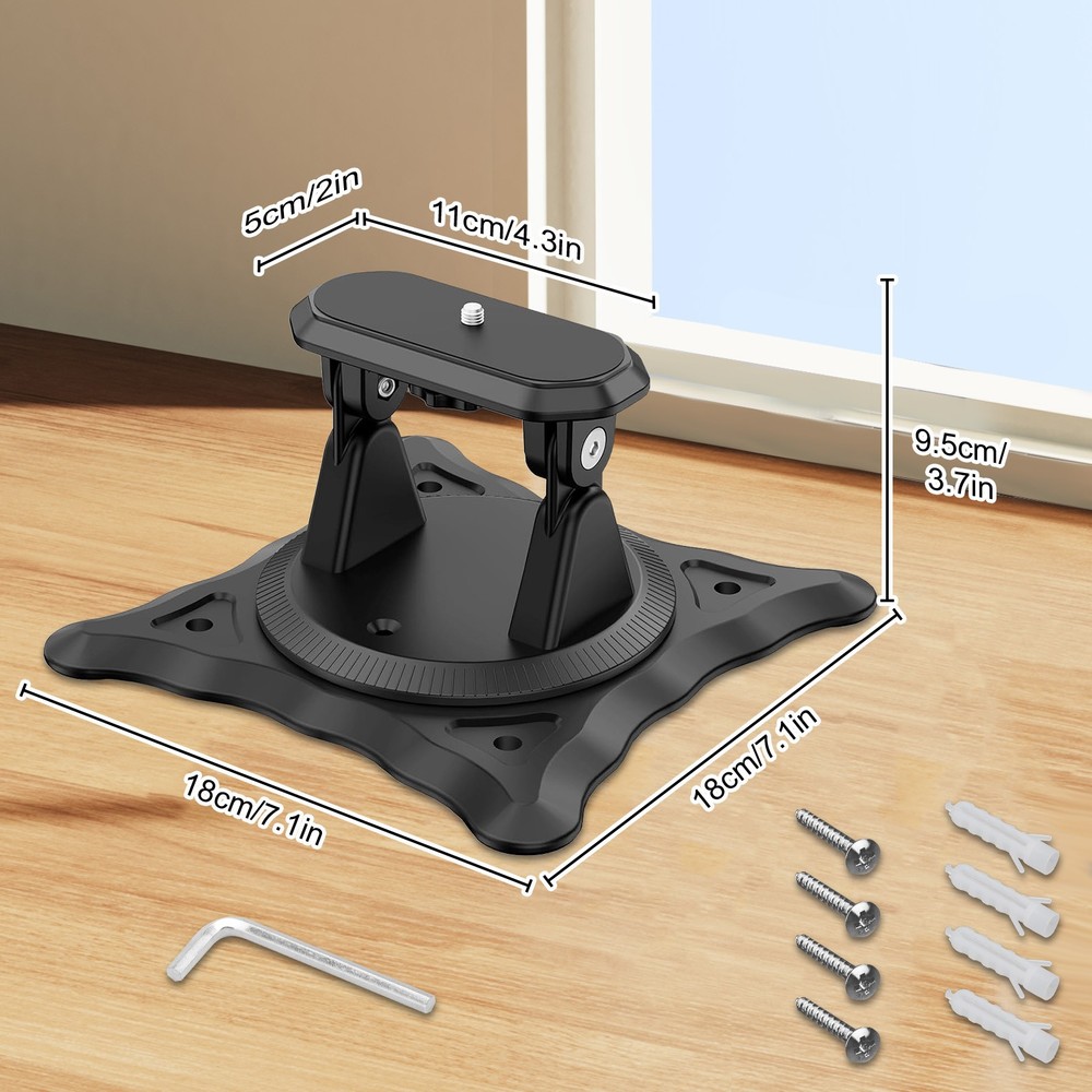 Adjustable Projector Mount 1/4" Screw 360° Rotation Desktop Foldable Holder