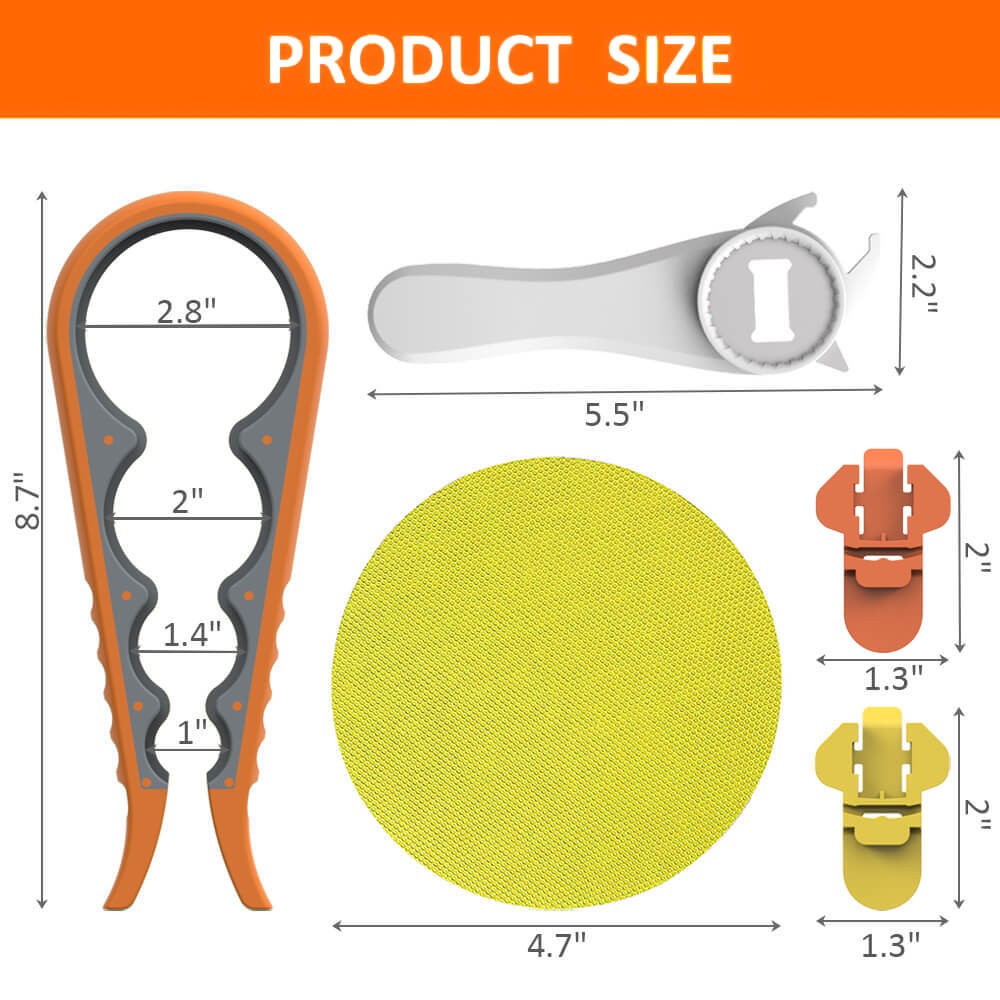 Lid Jar Opener Multi Function Jar Opening Tool Rubber Gipper Pad for Weak Hands