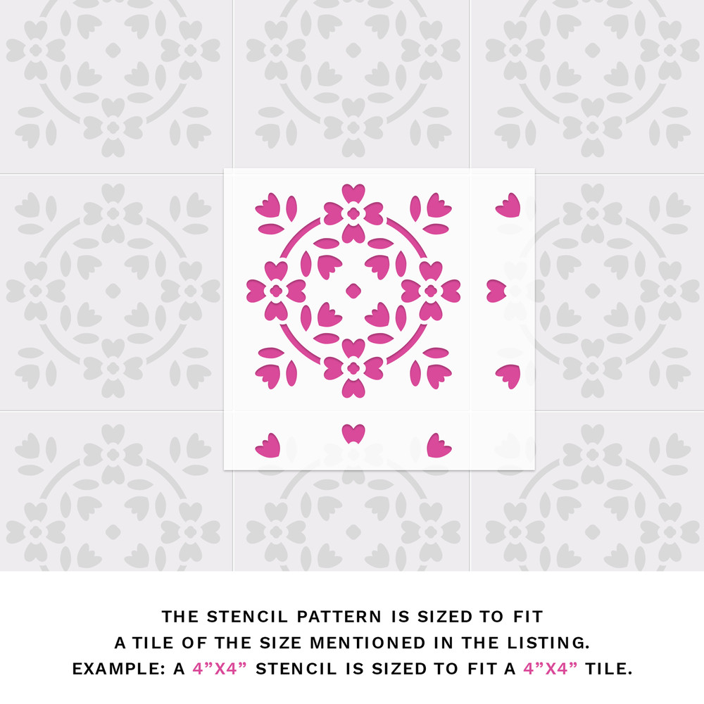 Rorik Tile Stencil - Durable & Reusable Mylar Stencils