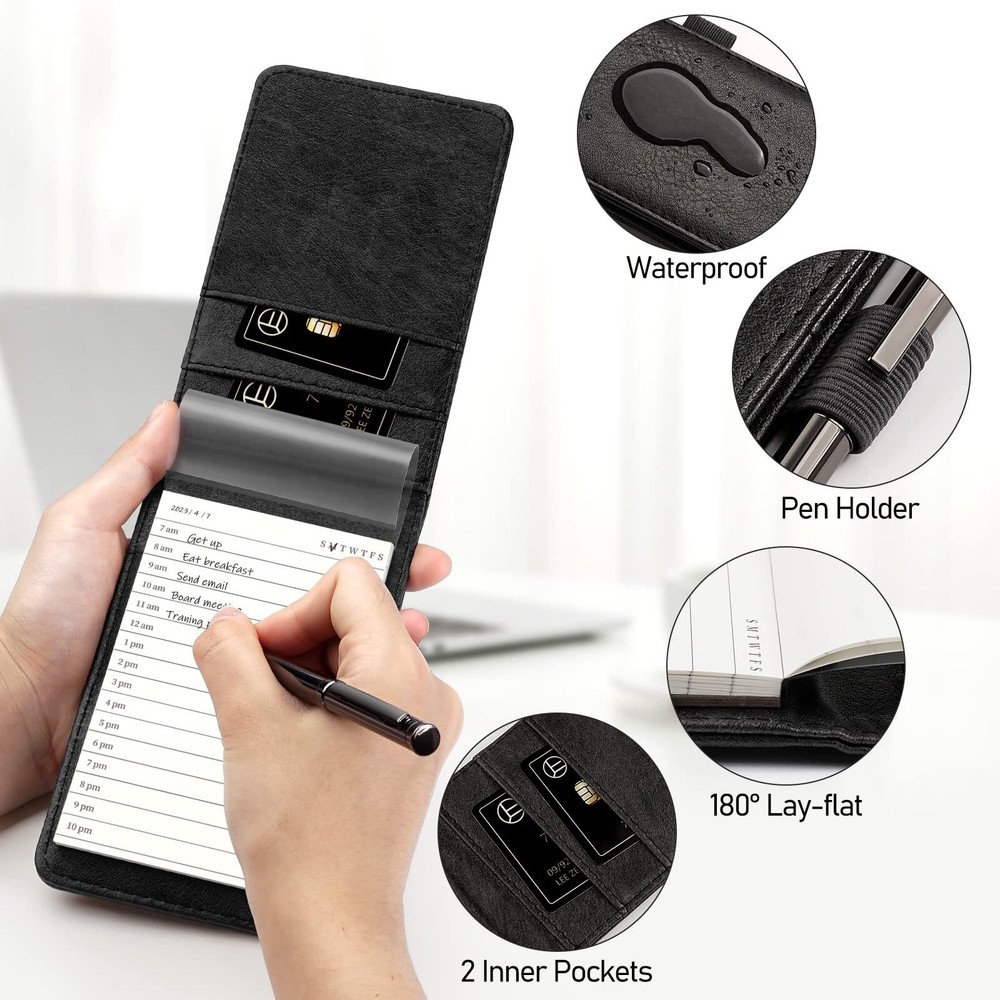 3x5 Inch Small Notepad Holder with 8 Pack 30 Sheets Notepad Refill and Pen