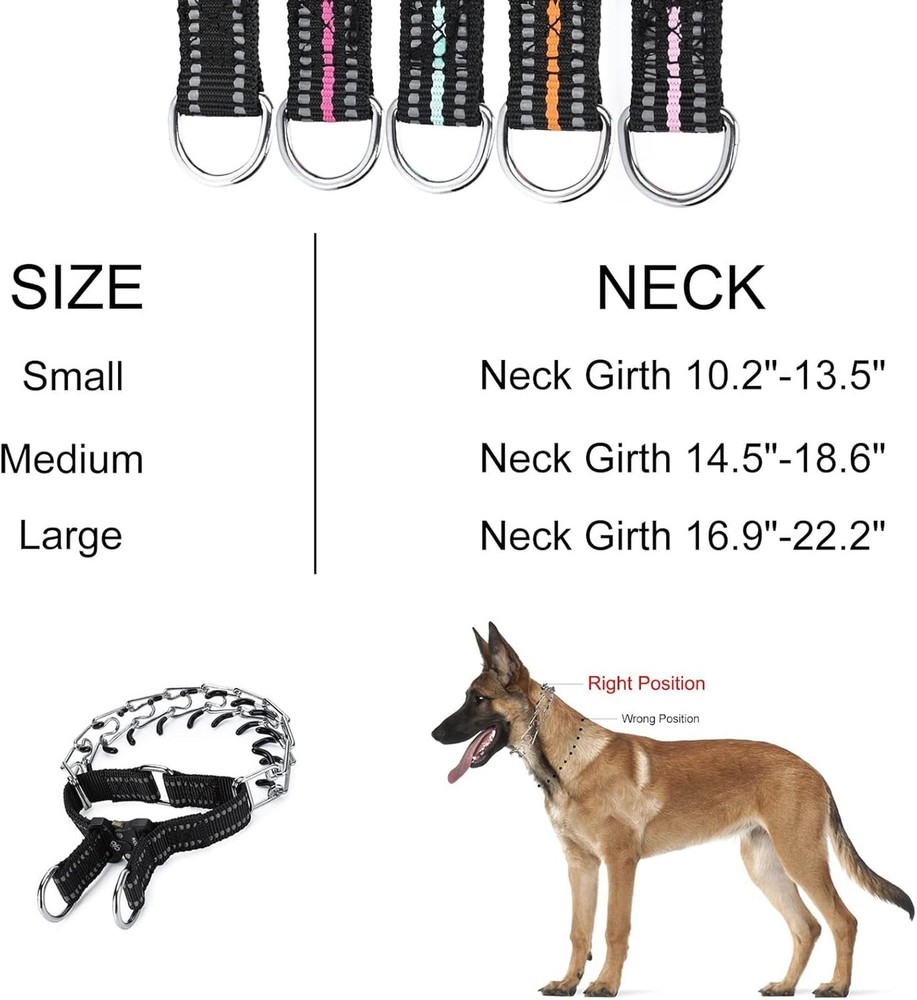 Adjustable Dog Collar with Comfortable Rubber Tip and Quick Release Buckle fo...