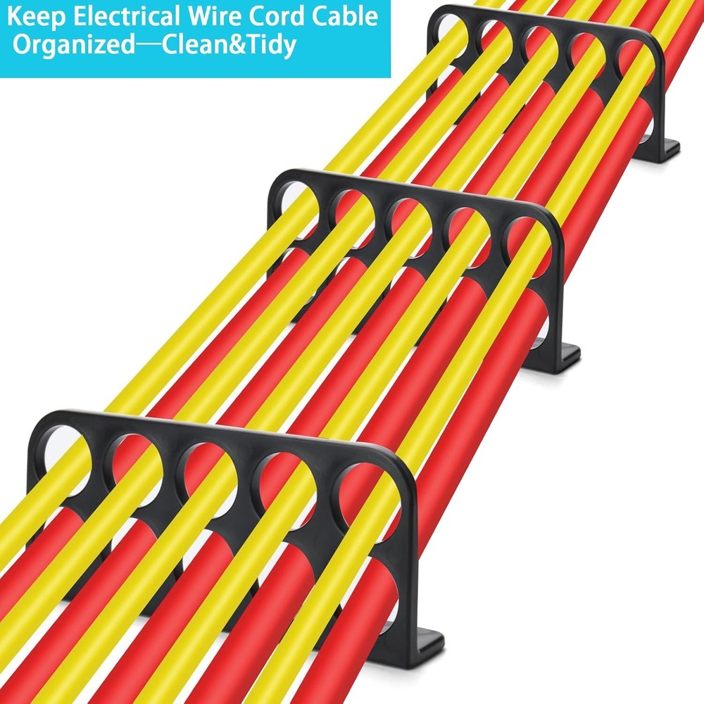 100Pack Cable Chase Wire Bracket, Cable Support Wire Bracket 100 Pack Black