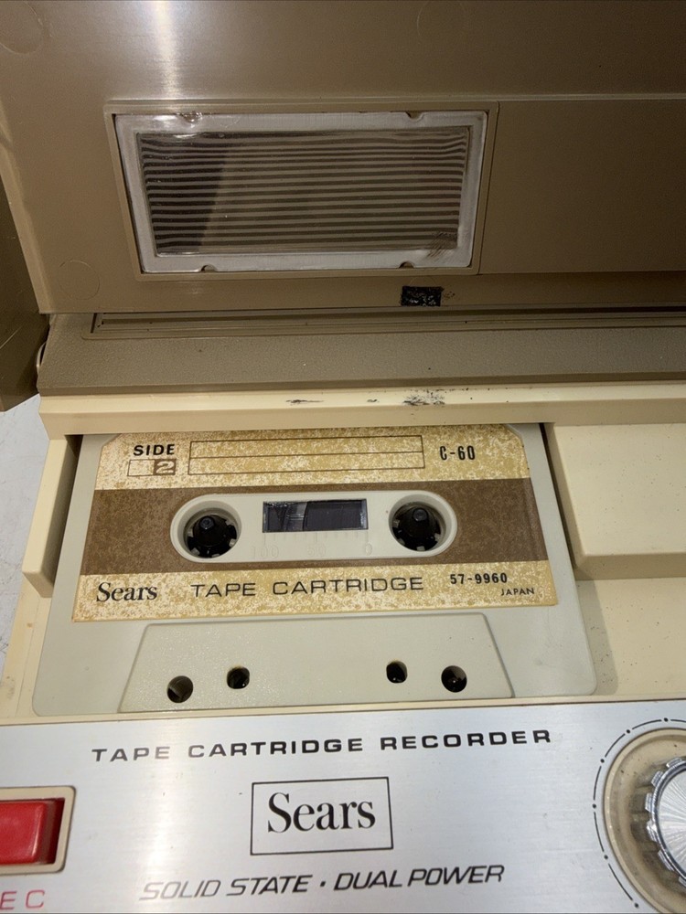 SEARS Solid State (Model 34201) Tape Cartridge Recorder 1960’s Complete Untested