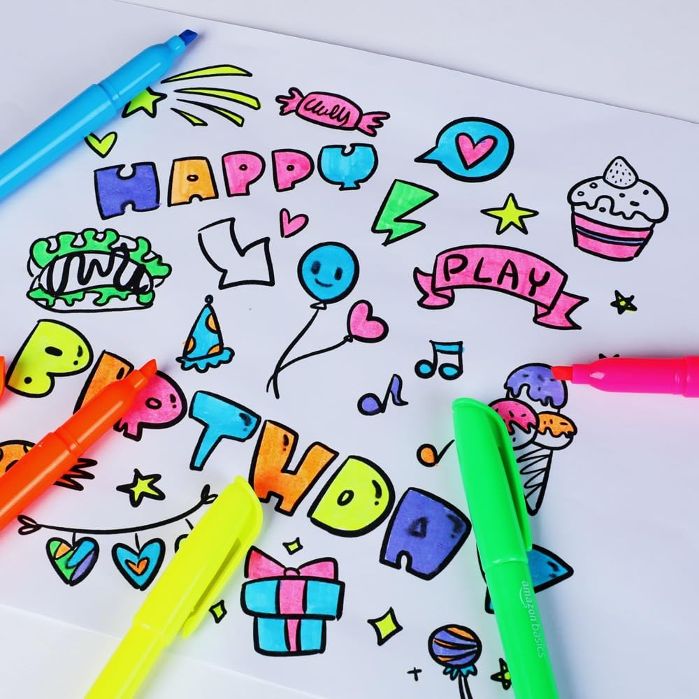 Amazon Basics Chisel Tip Highlighters, 12 Count (Pack of 1), Assorted