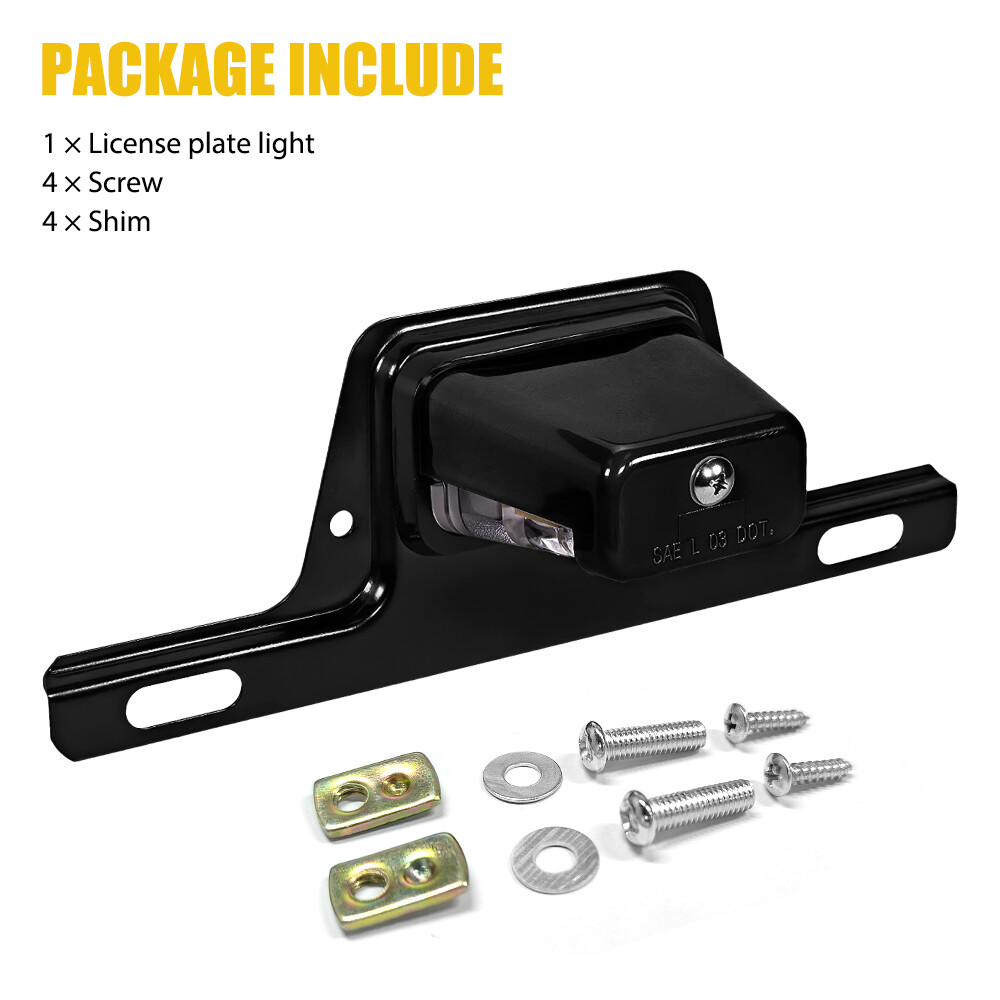 Trailer LED License Plate Light Bracket Mount Universal 12V 24V For RV Boat Tag